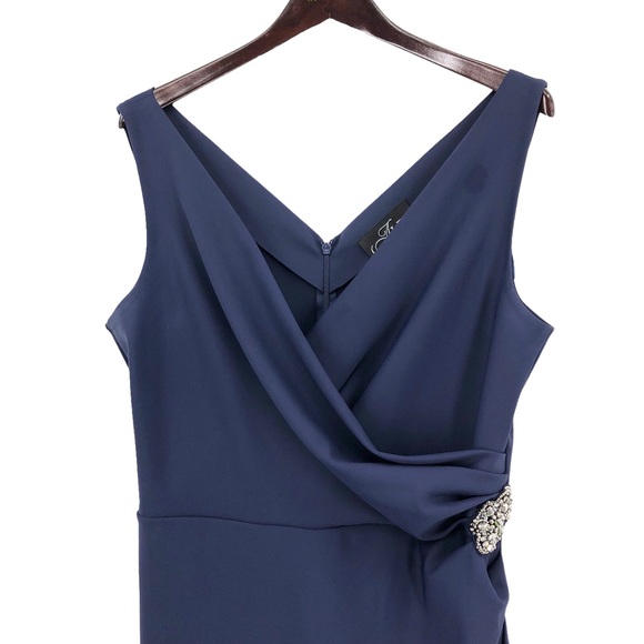 ALEX EVENINGS Short Side Ruched Compression Collection Dress Surplice Size 16 - Picture 4 of 9